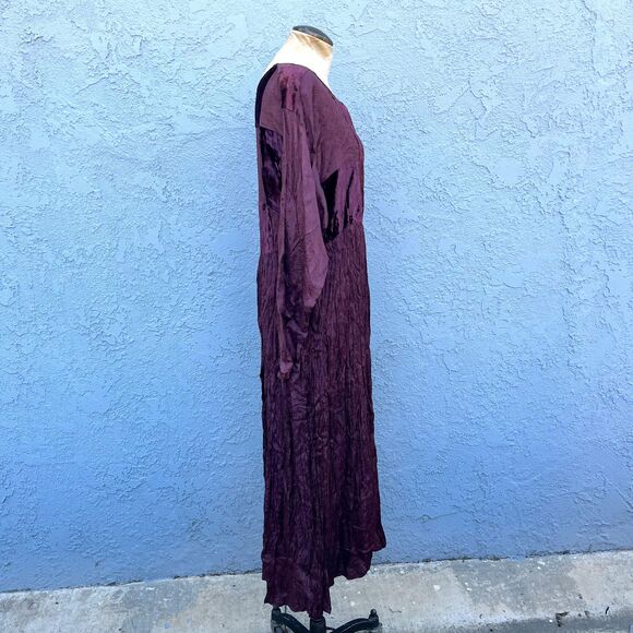 90’s Velvet Dress Purple Goth Maxi Stevie Nicks Y2K Renn Faire Clothing - Picture 3 of 5